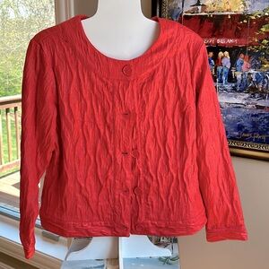 Chico’s Bomber Style Long Sleeve Jacket Fully Lined Size Medium Deep Coral NWOT